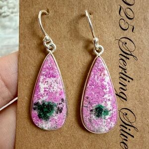 NWT 925 Sterling Silver Pink Cobalt Earrings